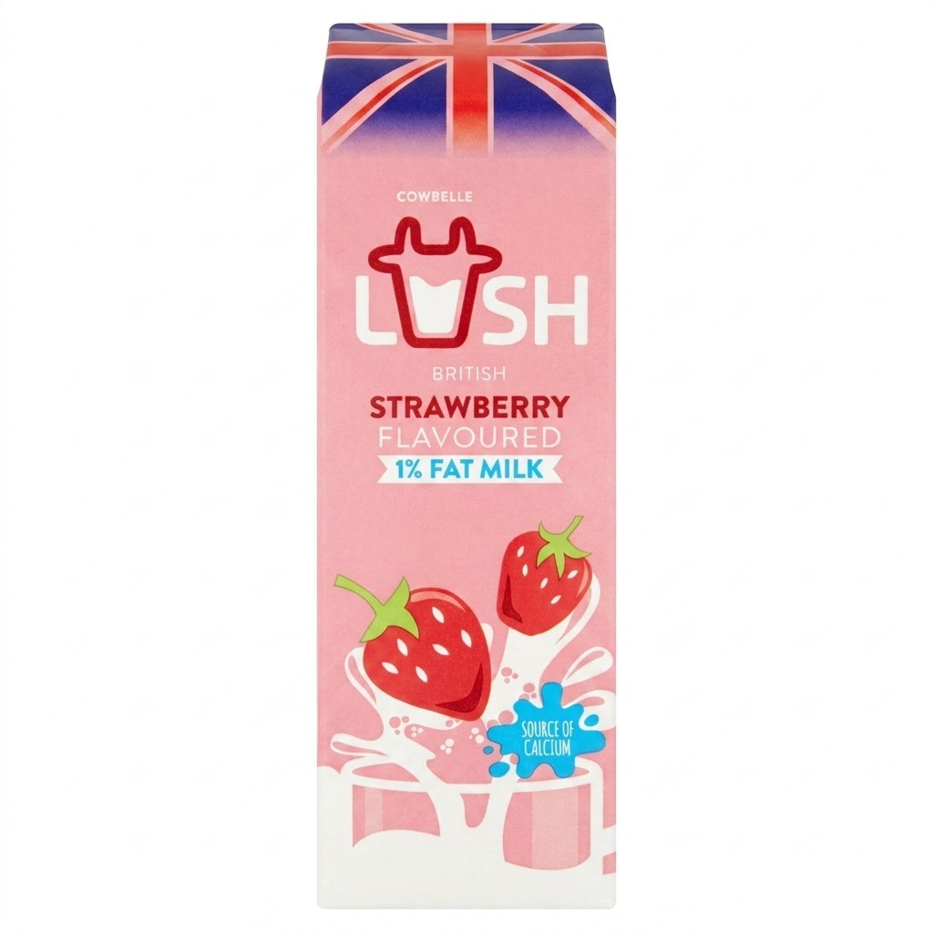 Cowbelle Lush Strawberry Flavoured 1% Fat Milk 1L