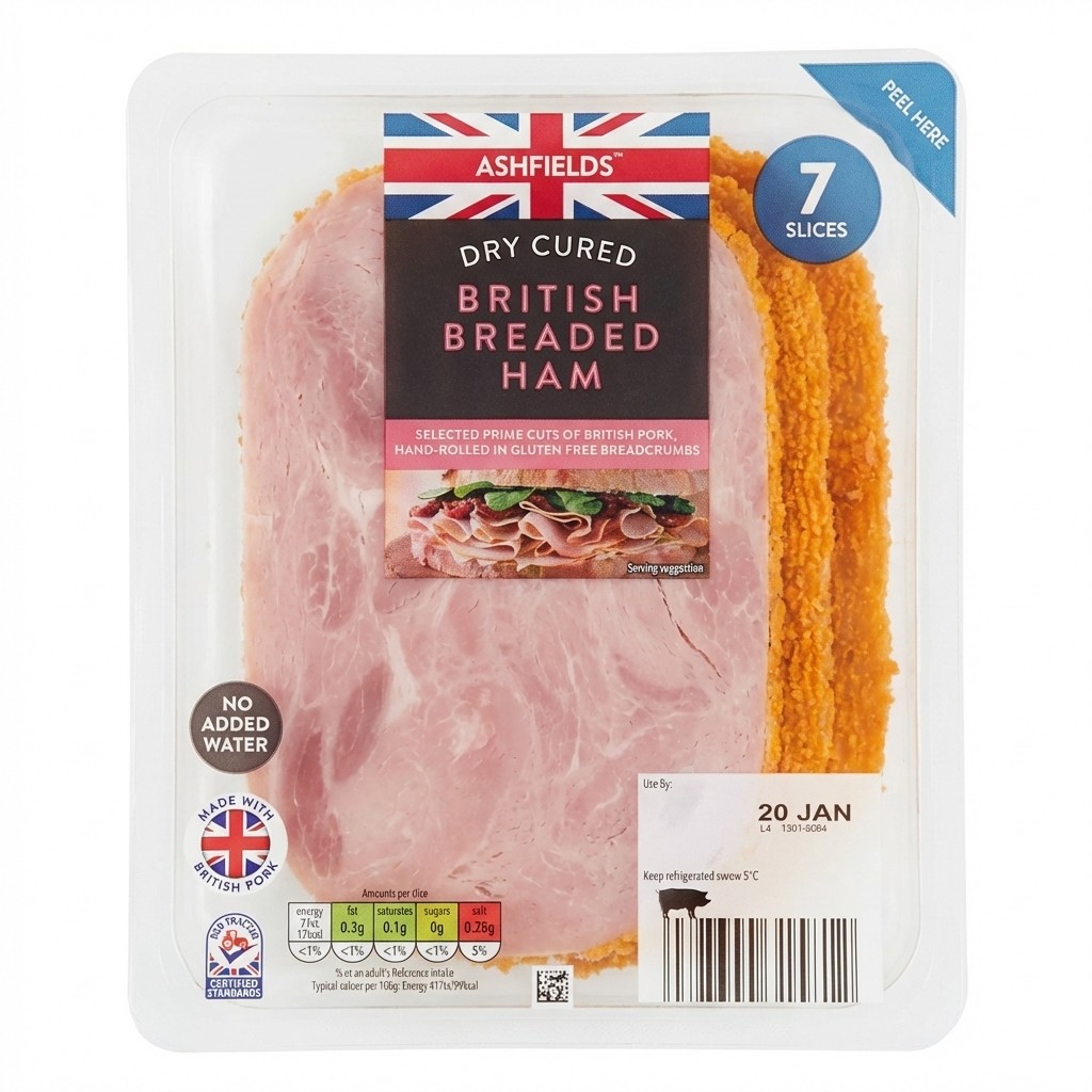 Ashfields Dry Cured British Breaded Ham 120g