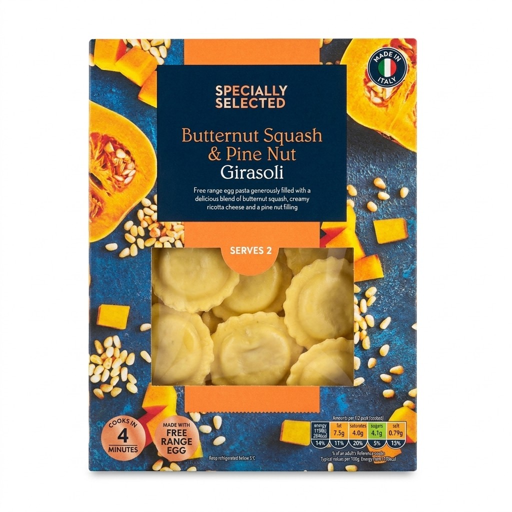Specially Selected Butternut Squash & Pine Nut Girasoli 250g