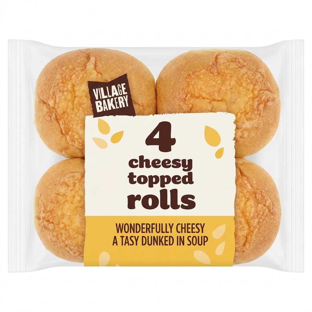 Village Bakery Cheesy Topped Rolls 4pcs