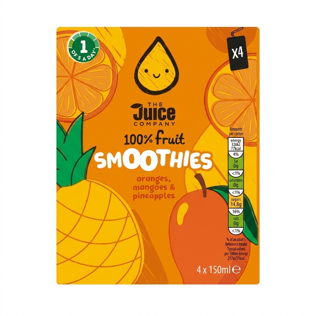 The Juice Company 100% Fruit Smoothies 4x150ml