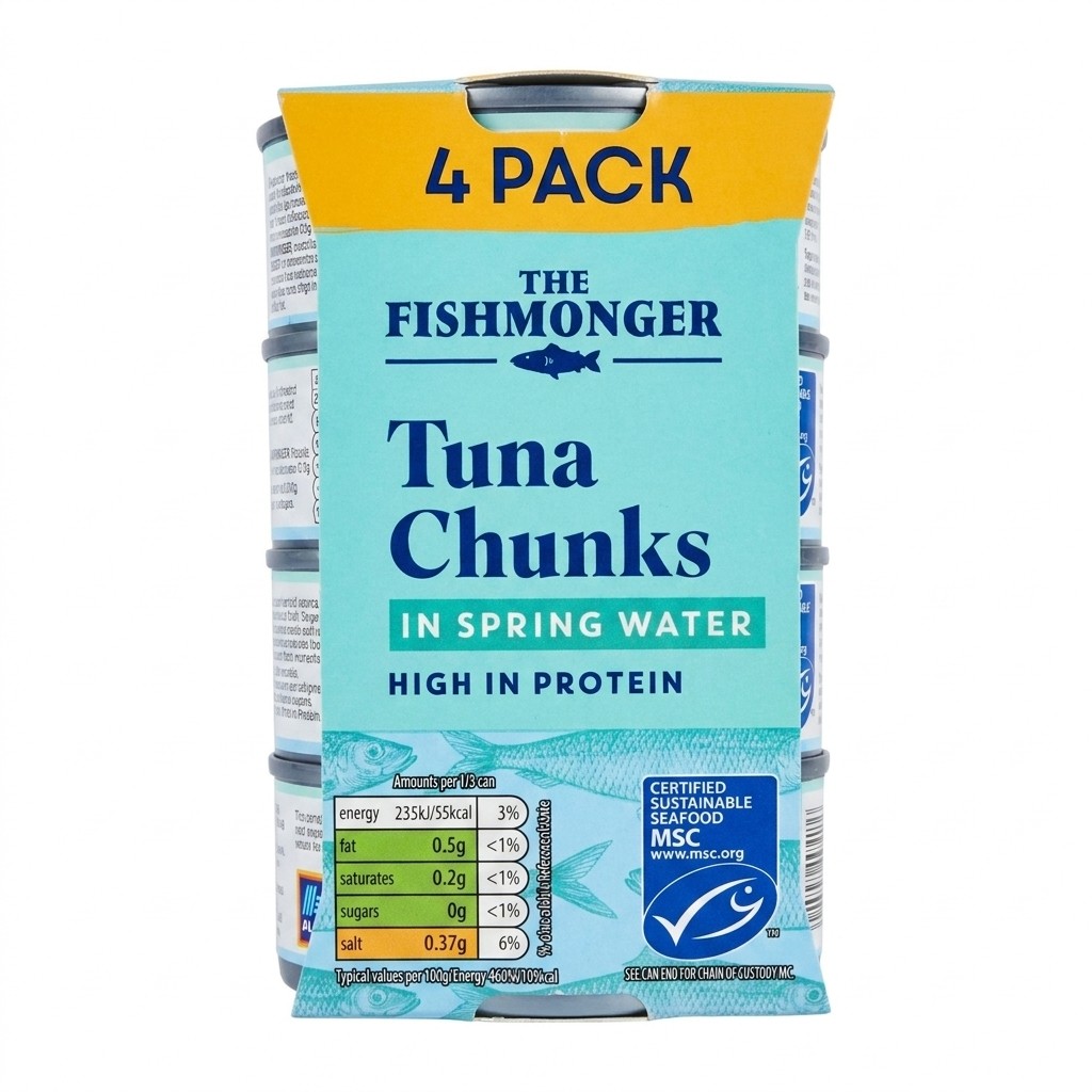 The Fishmonger Tuna Chunks in Spring Water 4x145g