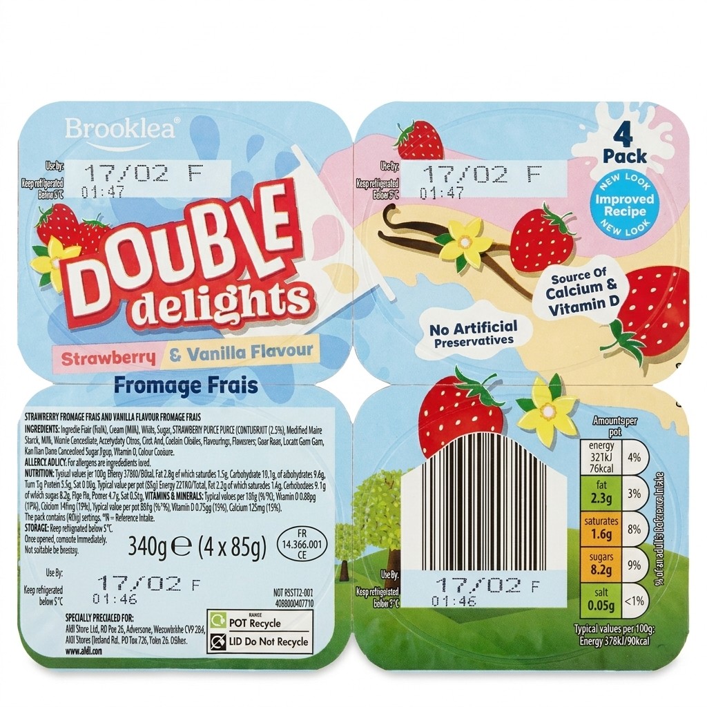 Brooklea Double Delights Strawberry & Vanilla 340g