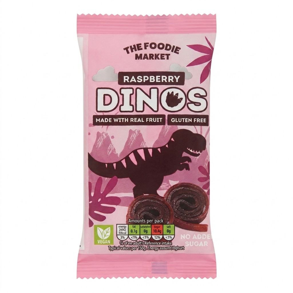 The Foodie Market Raspberry Dinos 20g