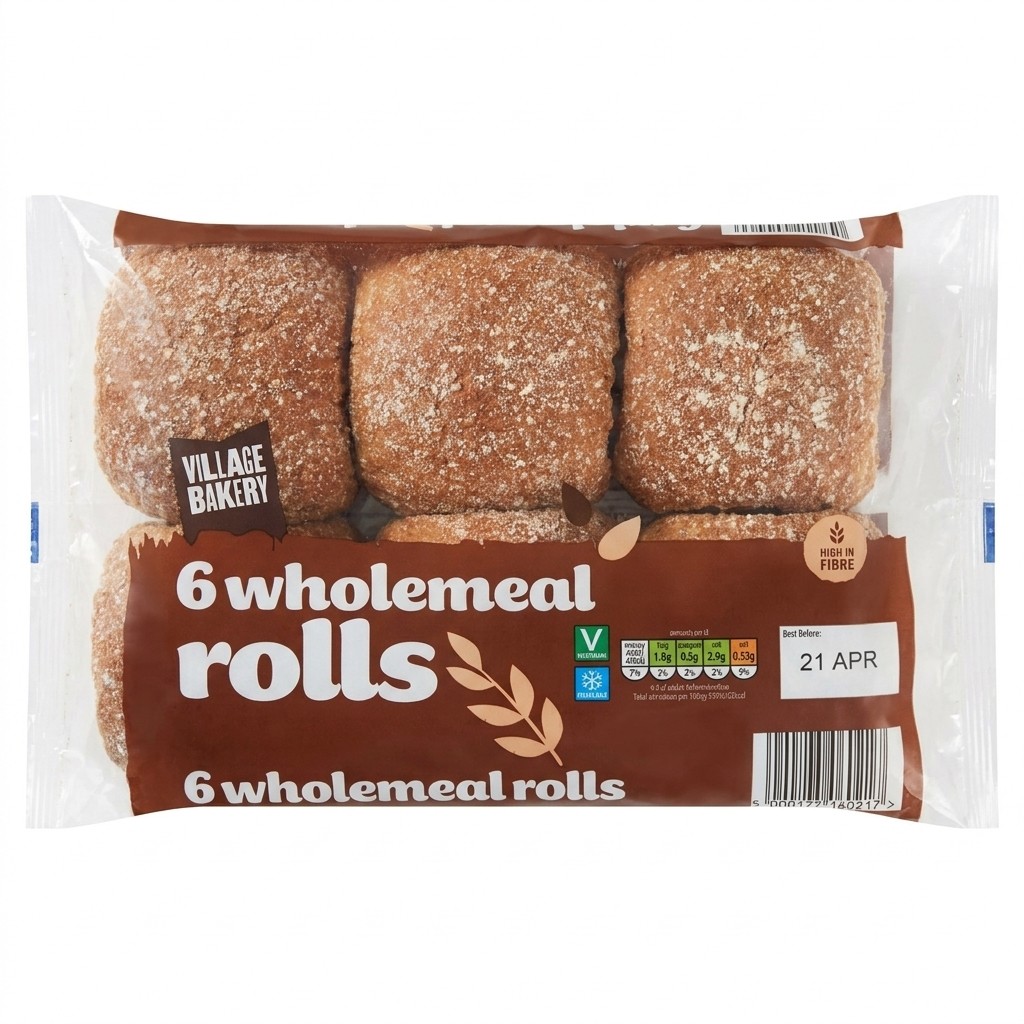 Village Bakery Wholemeal Rolls 6pcs