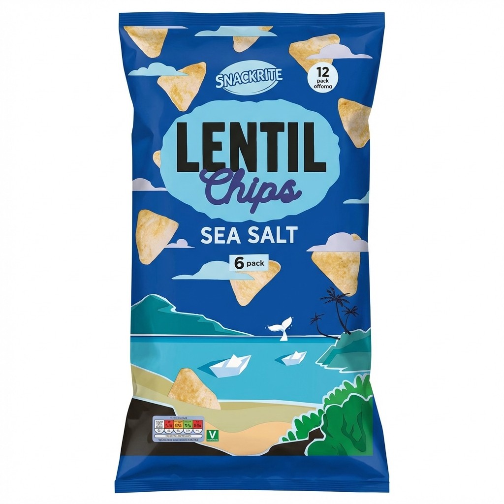 Snackrite Lentil Chips Sea Salt 90g