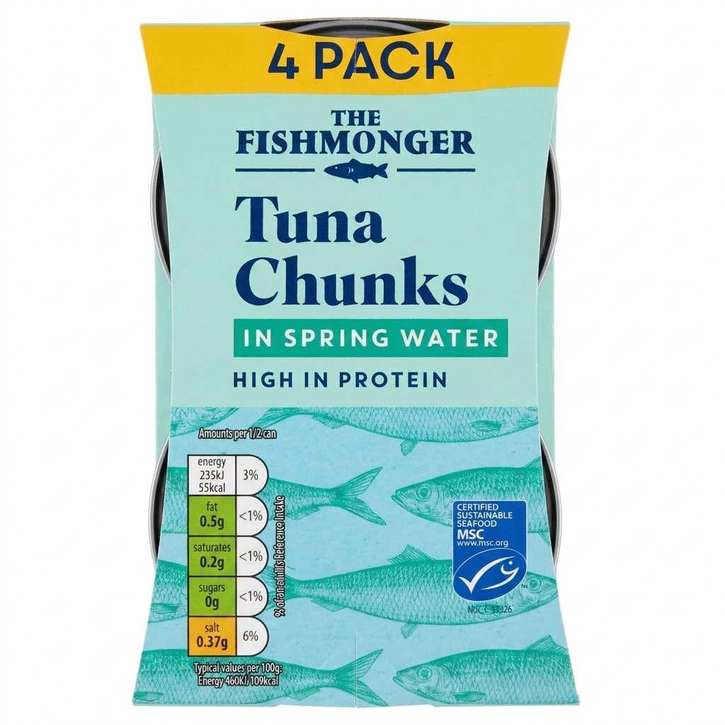 The Fishmonger Tuna Chunks 4x145g