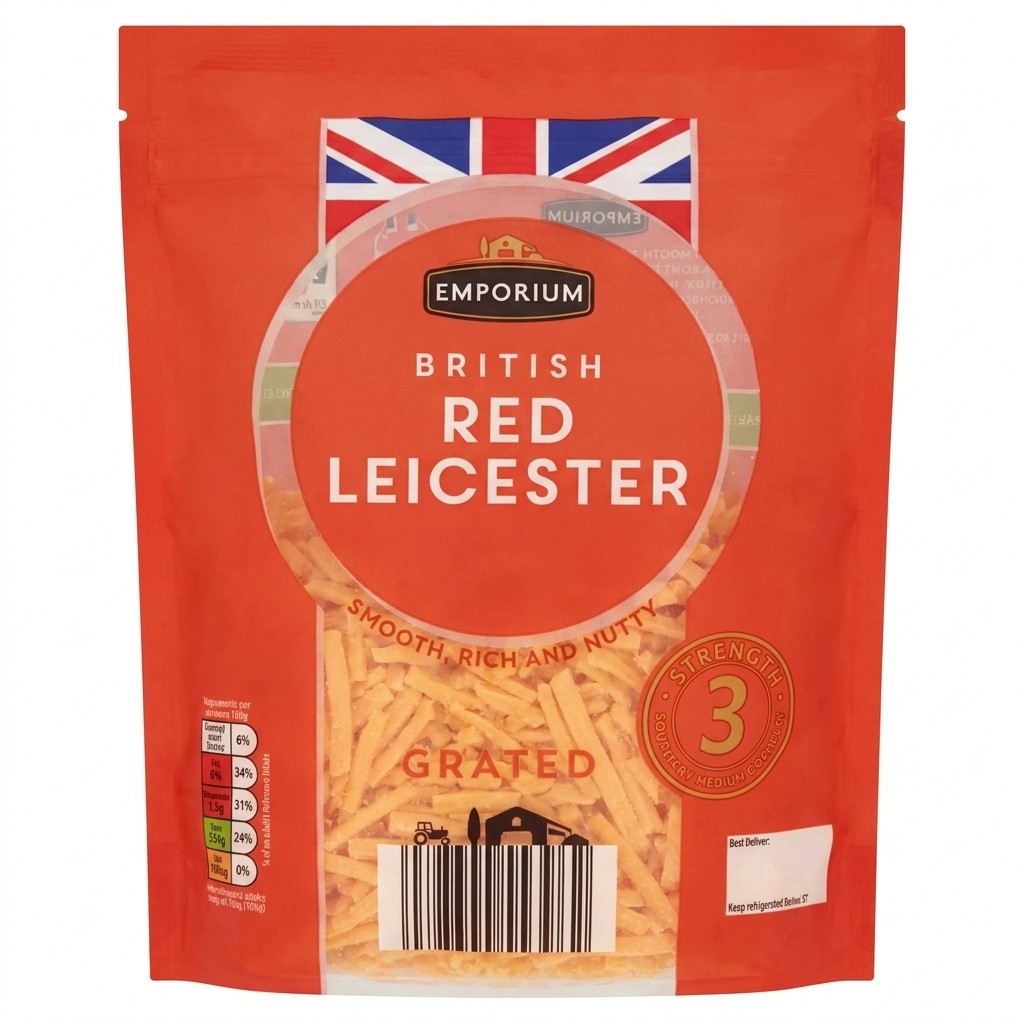 Emporium British Red Leicester Grated 250g