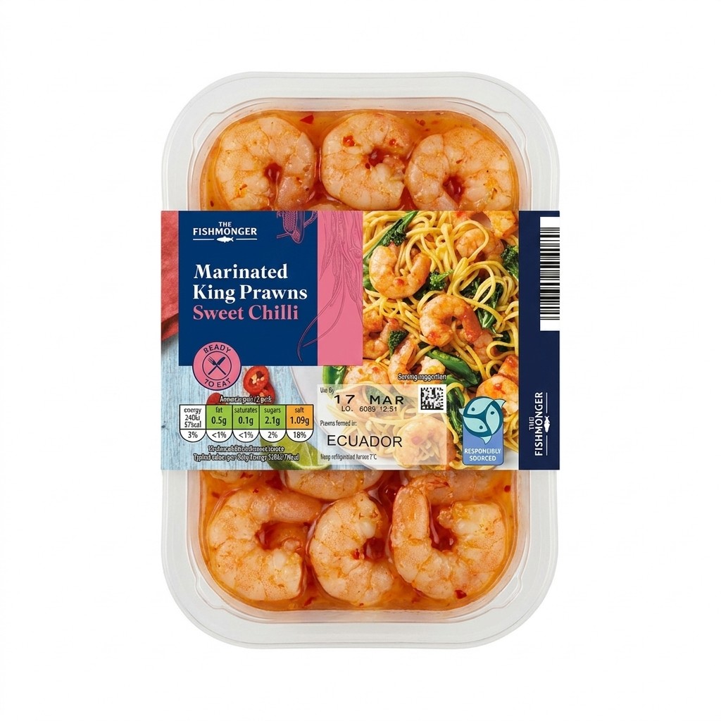 The Fishmonger Marinated King Prawns Sweet Chilli 150g