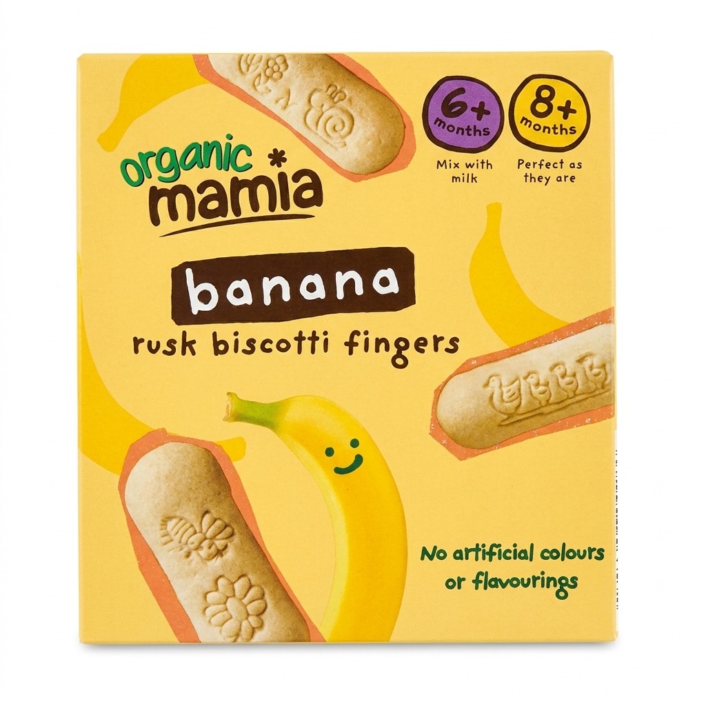 Mamia Banana Rusk Biscotti Fingers 100g