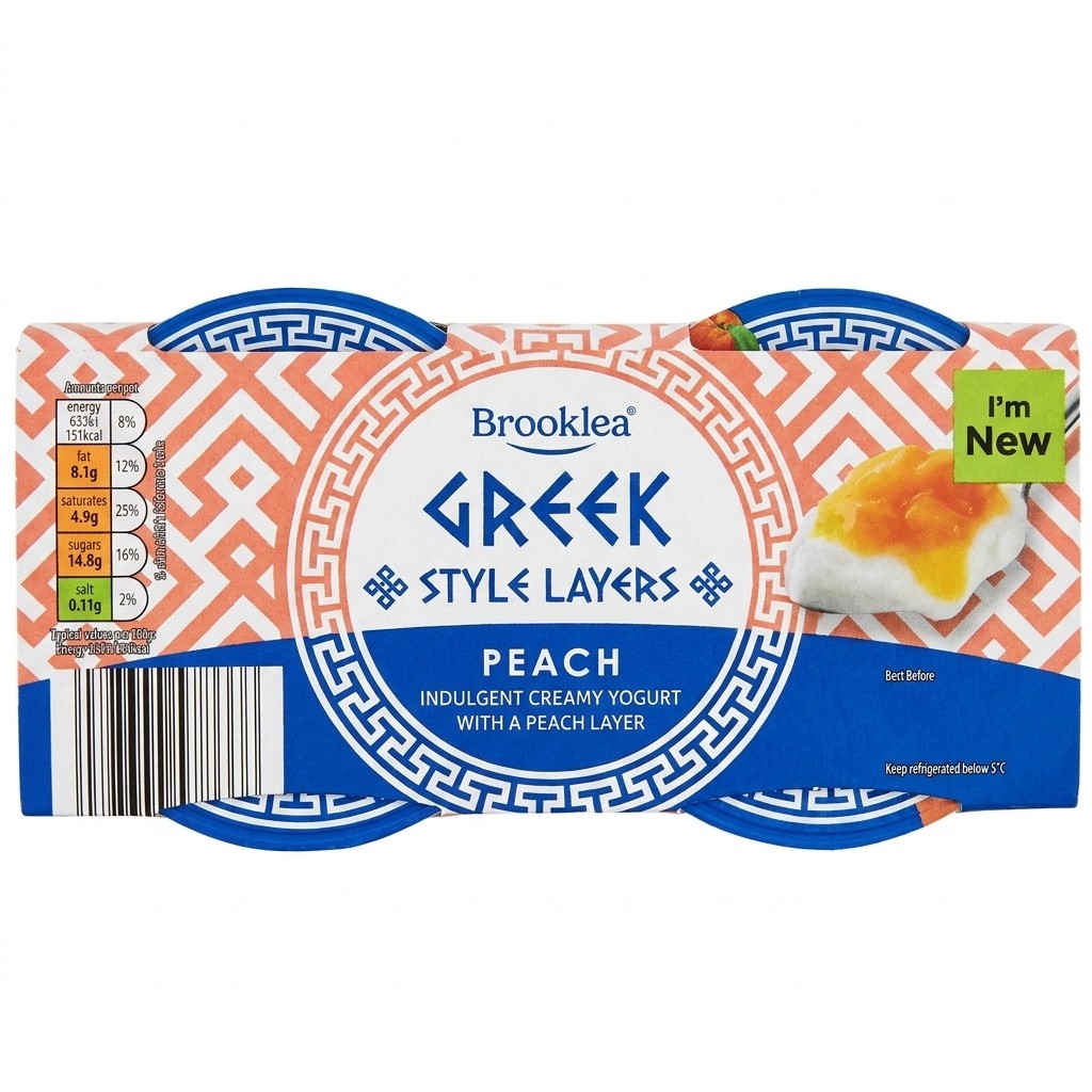 Brooklea Greek Style Layers Peach Yogurt 500g