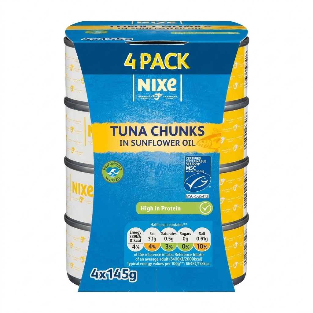 Nixe Tuna Chunks in Sunflower Oil 4x145g