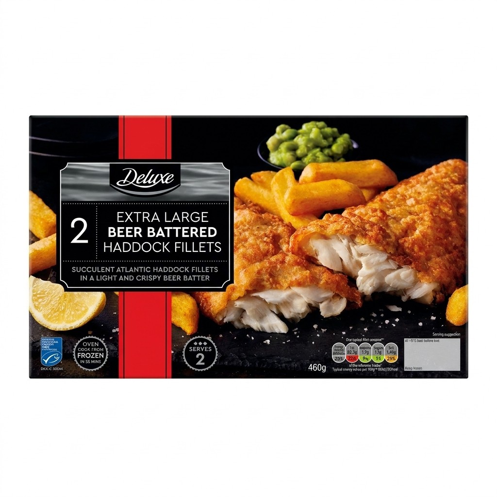 Deluxe Extra Large Beer Battered Haddock Fillets 460g