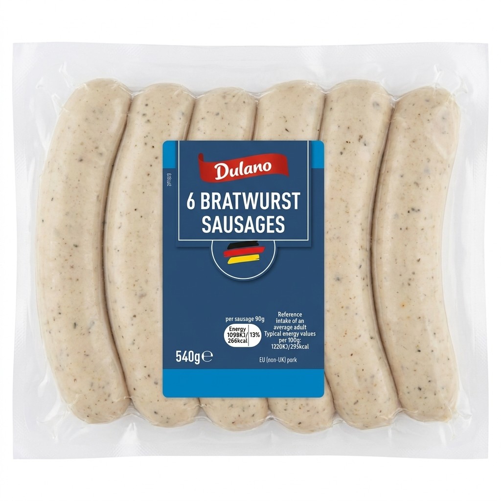 Dulano 6 Bratwurst Sausages 540g