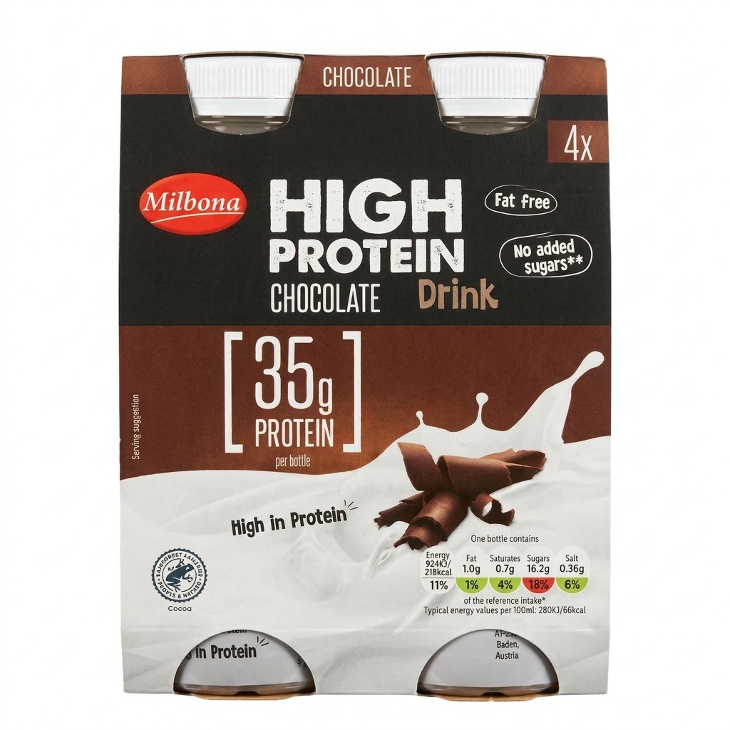 Milbona High Protein Chocolate Drink 4x330ml