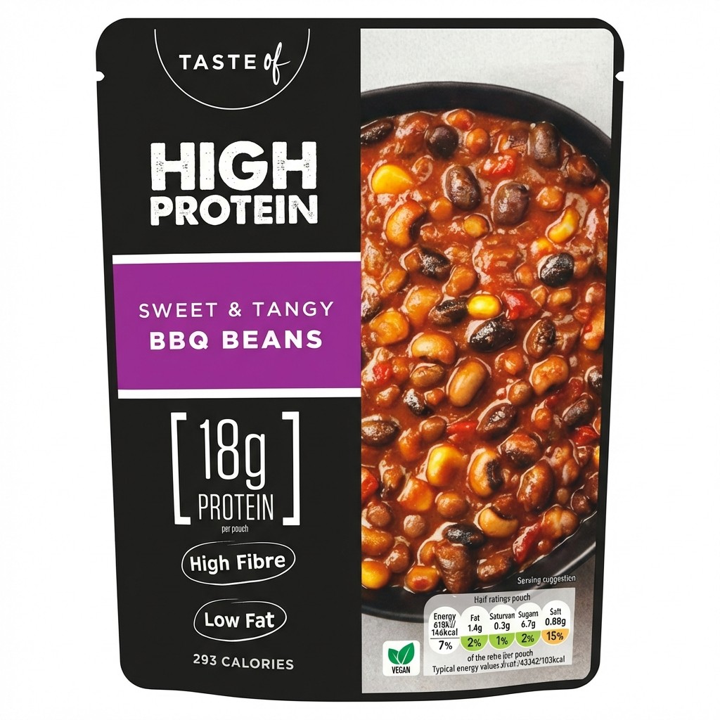 Taste of High Protein Sweet & Tangy BBQ Beans 285g