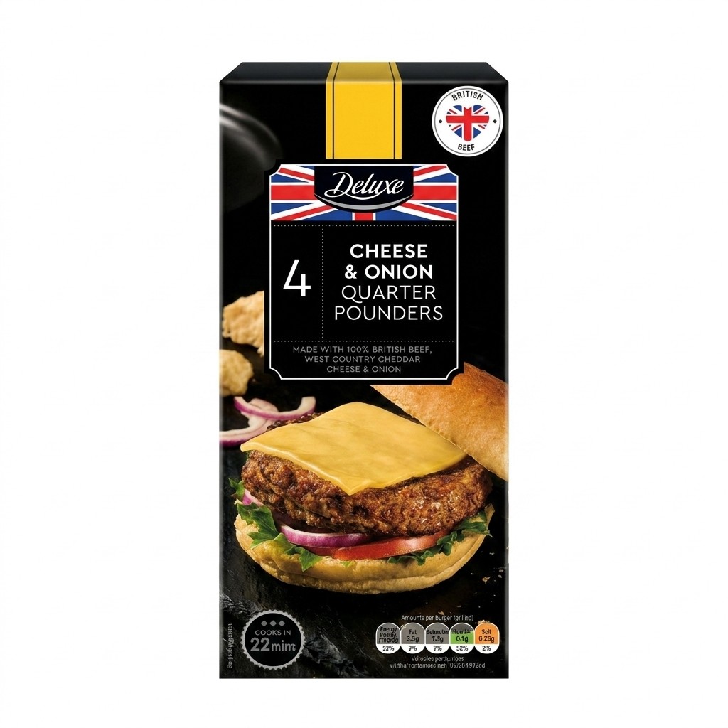 Deluxe Cheese & Onion Quarter Pounders 454g