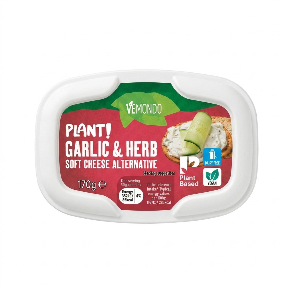 Vemondo Plant Garlic & Herb Soft Cheese Alternative 170g