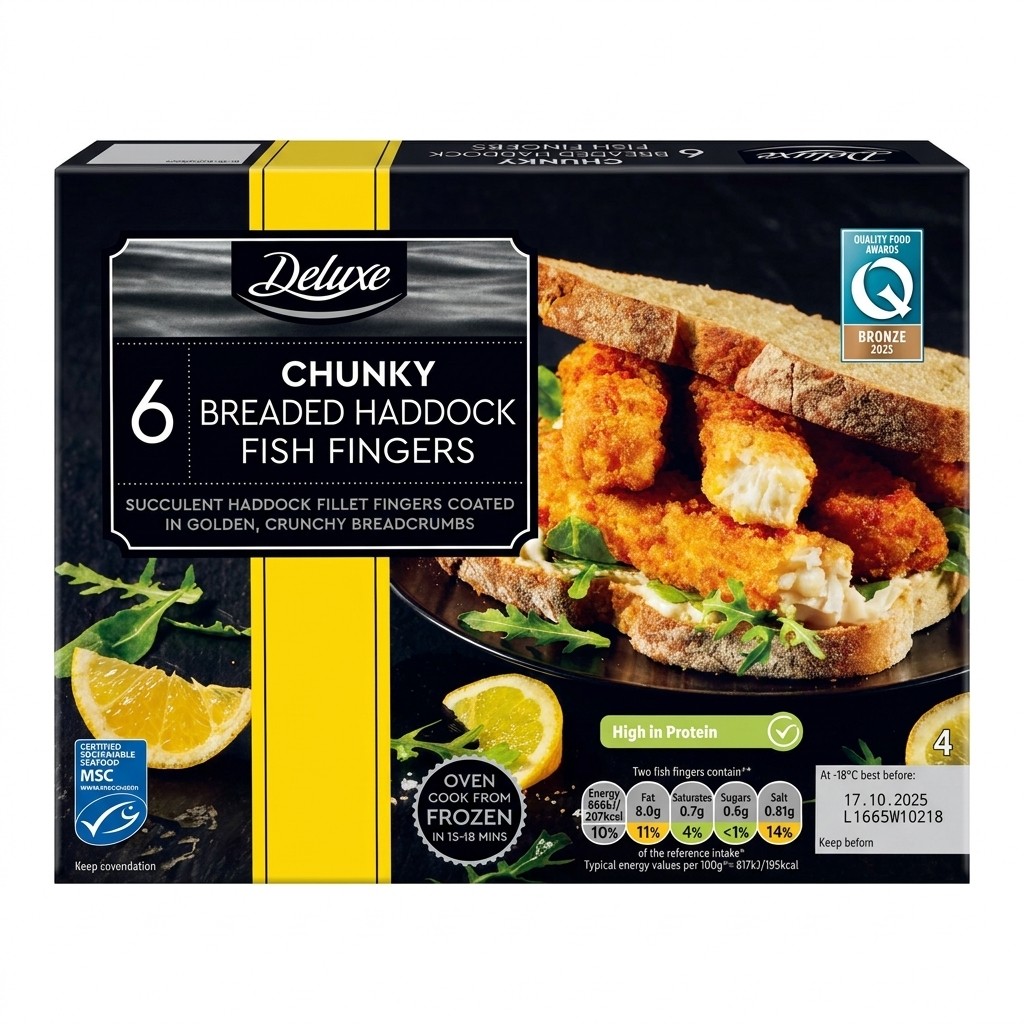 Deluxe Chunky Breaded Haddock Fish Fingers 400g