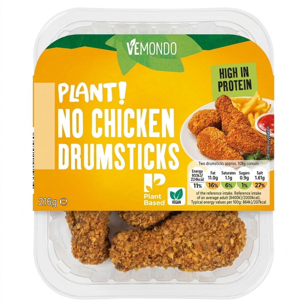 Vemondo Plant! No Chicken Drumsticks 216g