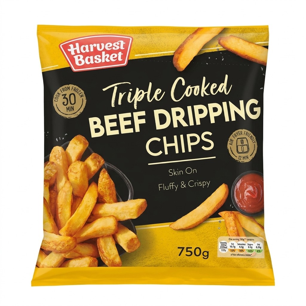 Harvest Basket Triple Cooked Beef Dripping Chips 750g