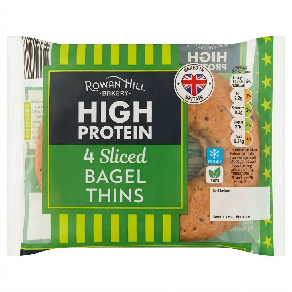 Rowan Hill Bakery High Protein 4 Sliced Bagel Thins
