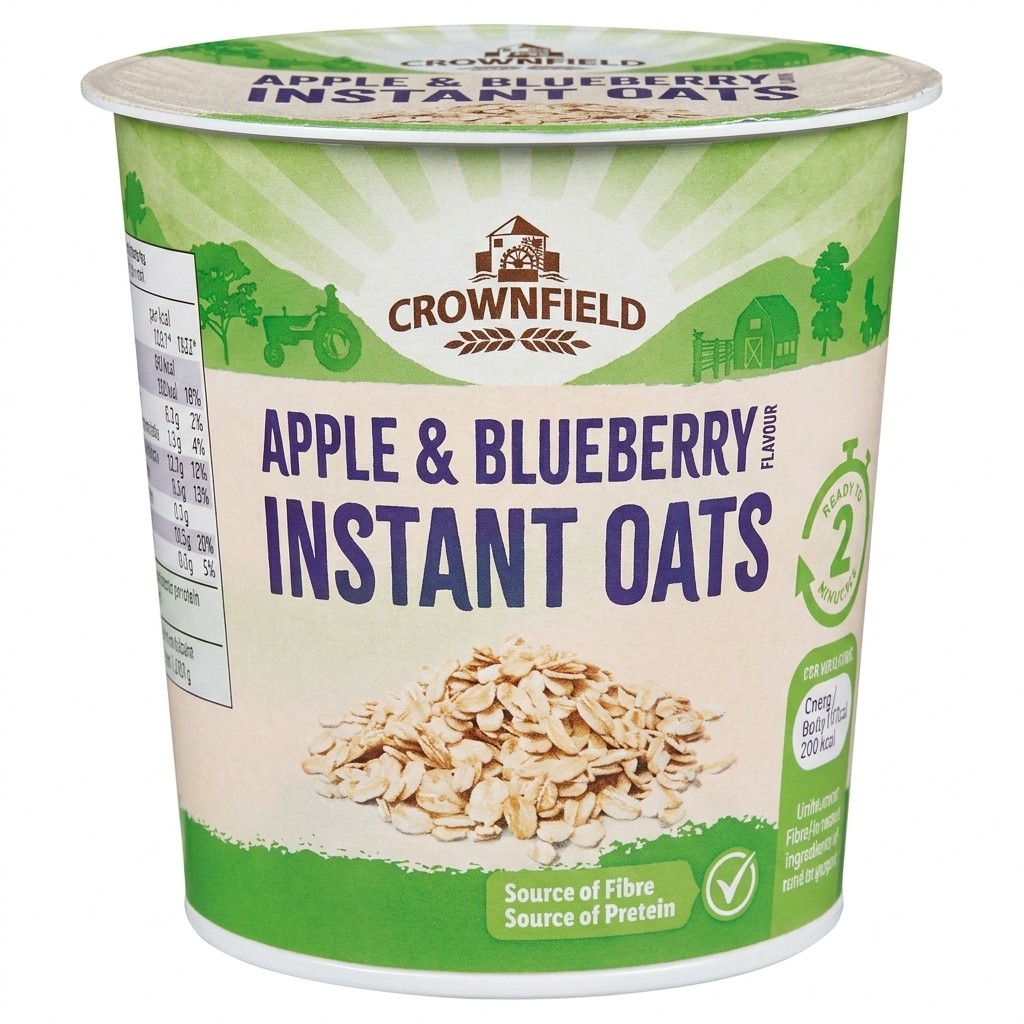 Crownfield Apple & Blueberry Instant Oats 57g