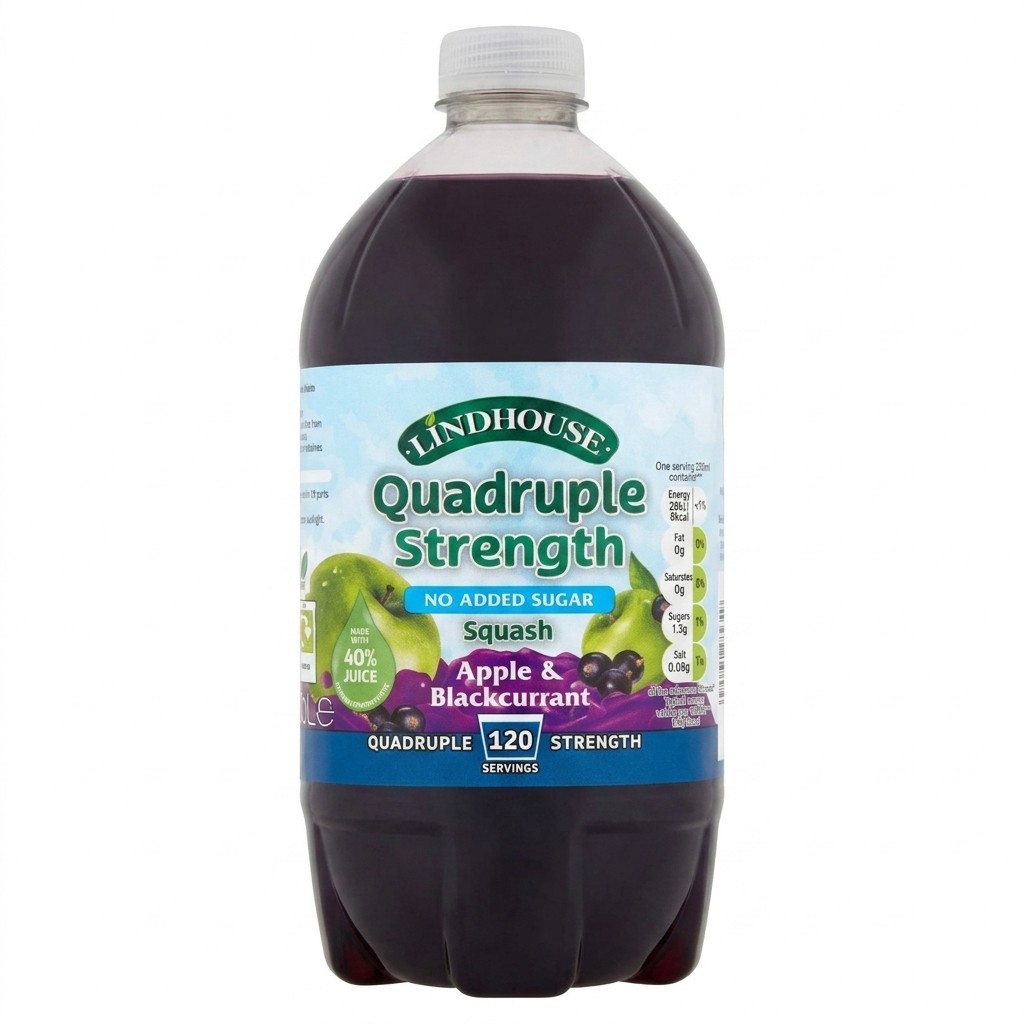 Lindhouse Quadruple Strength Squash Apple & Blackcurrant 1.5L