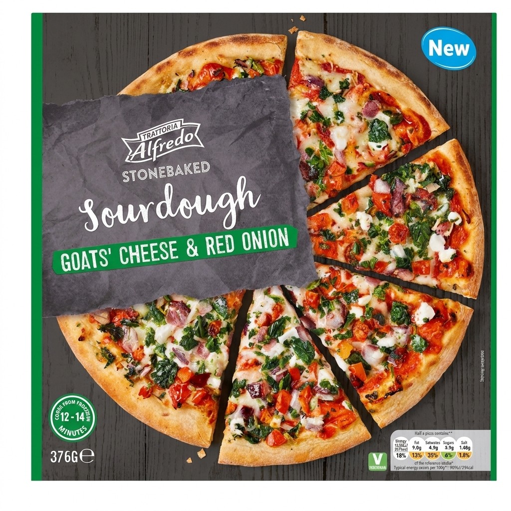 Trattoria Alfredo Sourdough Goats' Cheese & Red Onion Pizza 376g