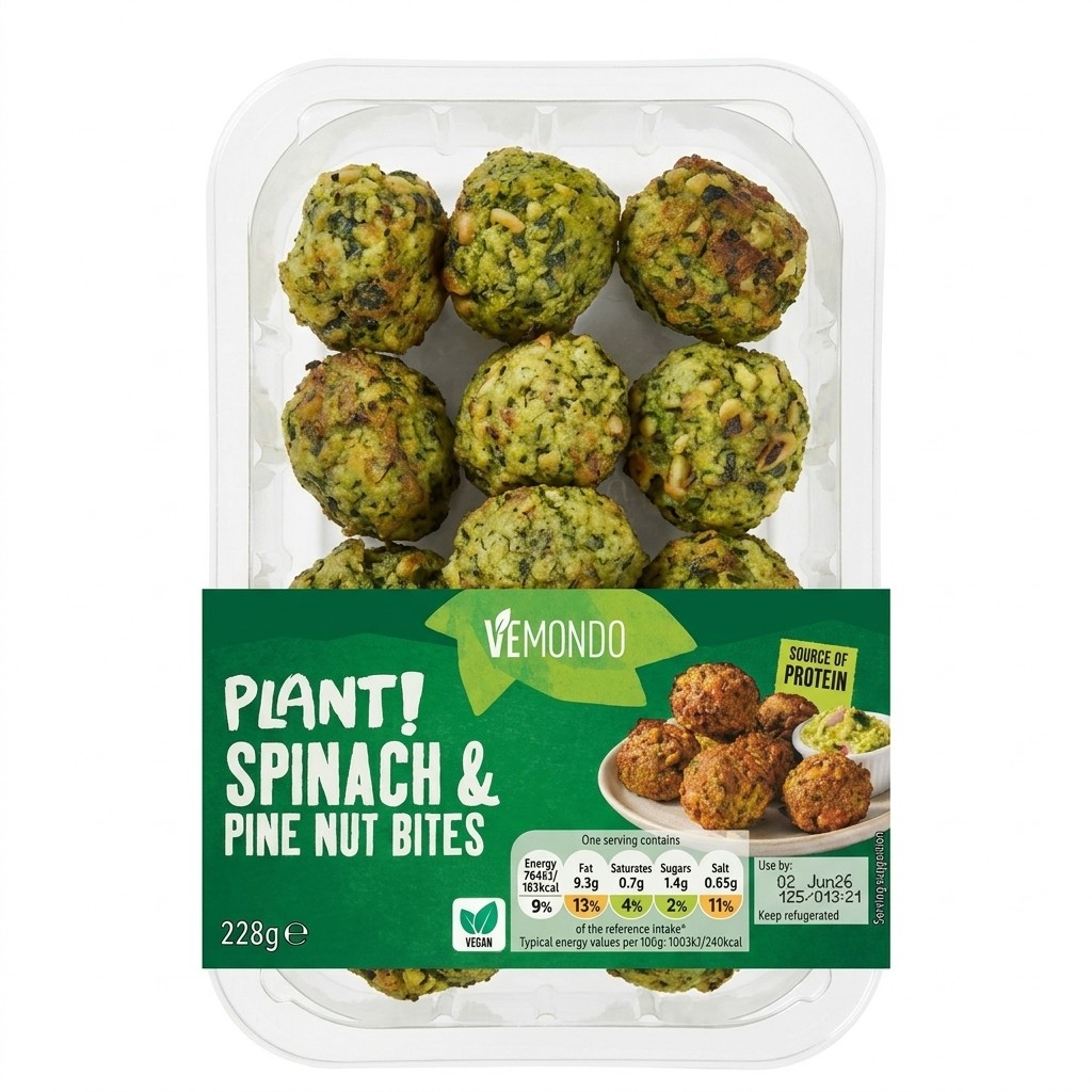 Vemondo Plant! Spinach & Pine Nut Bites 228g