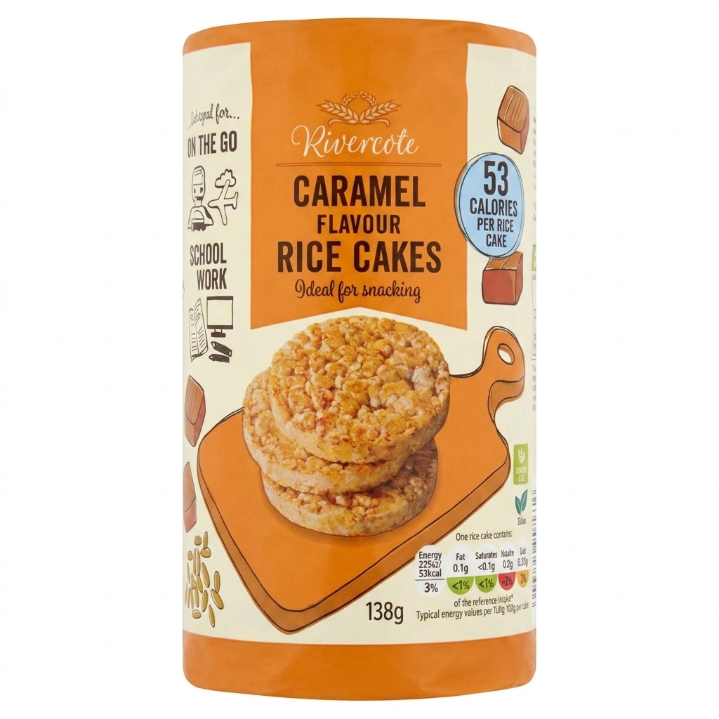 Rivercote Caramel Flavour Rice Cakes 138g