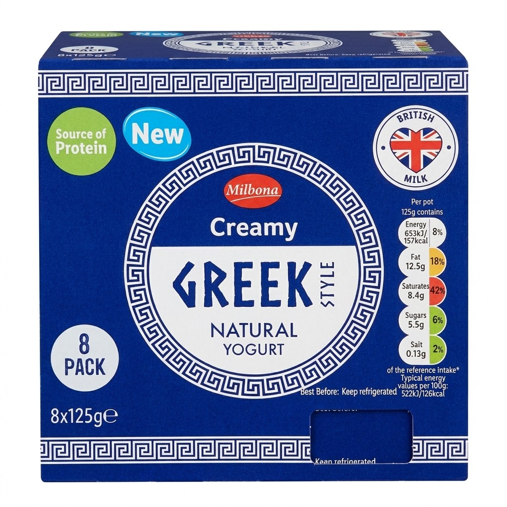 Milbona Creamy Greek Style Natural Yogurt 1kg