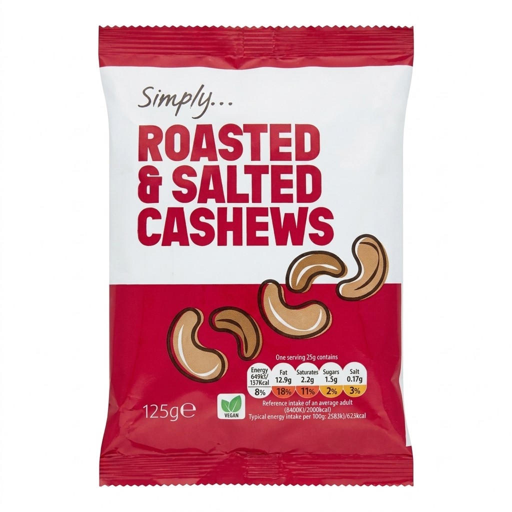 Simply Roasted & Salted Cashews 125g