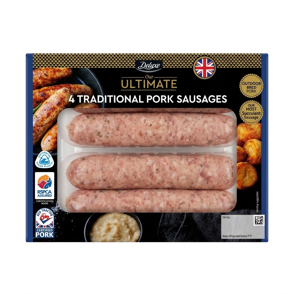 Deluxe Traditional Pork Sausages 4 pack