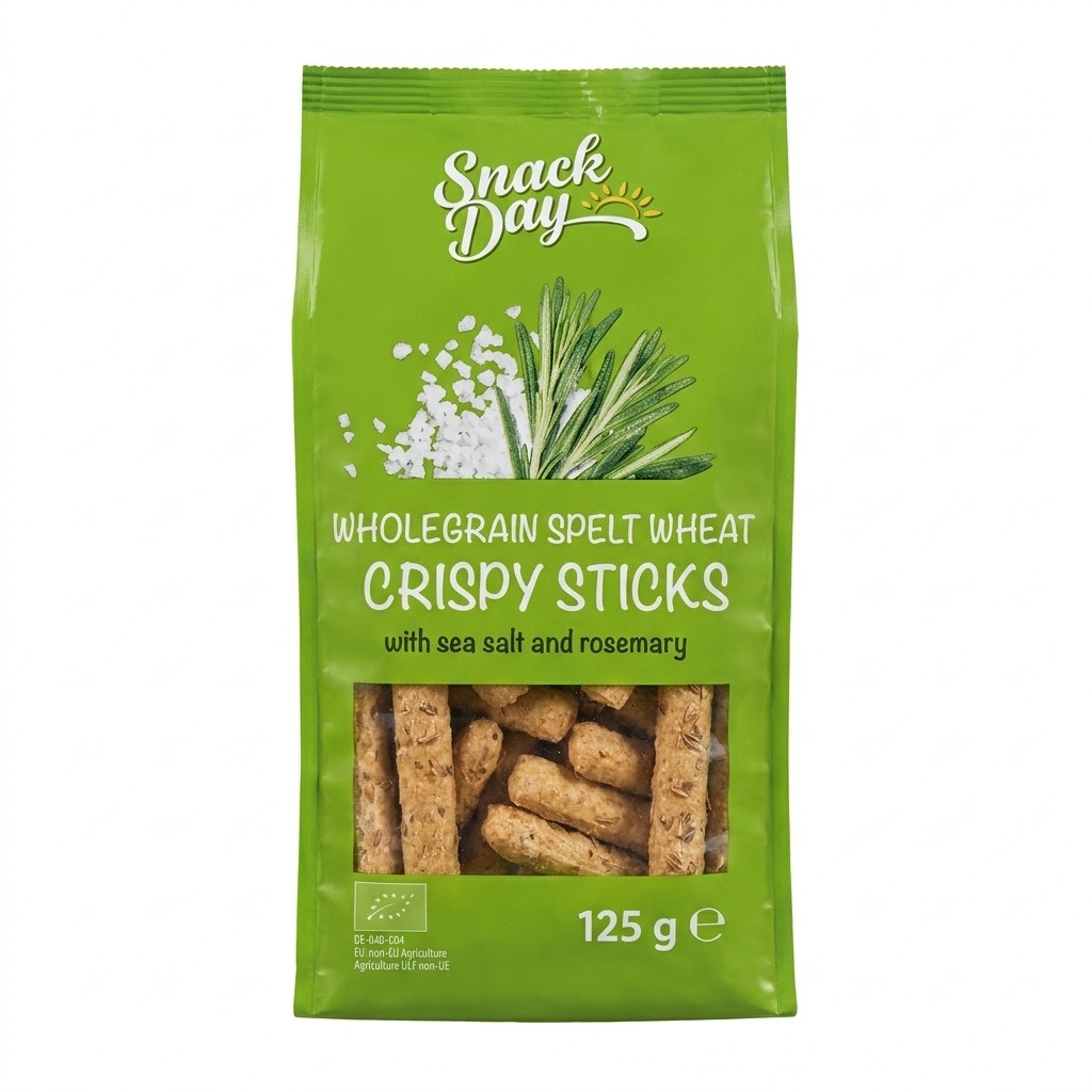 Snack Day Wholegrain Spelt Wheat Crispy Sticks 125g