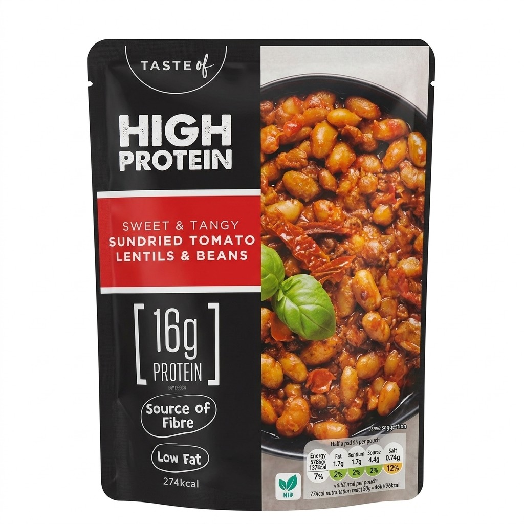 Taste of High Protein Sundried Tomato Lentils & Beans 285g