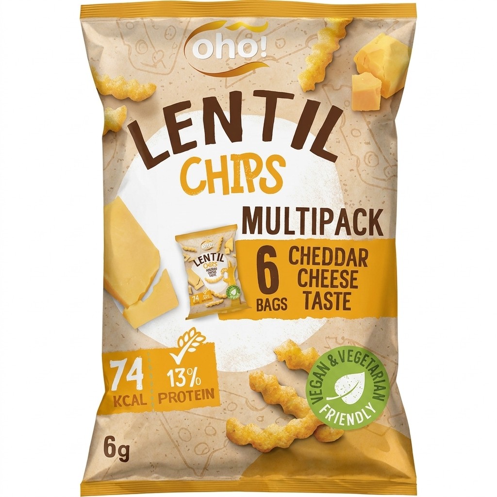 Oho! Lentil Chips Cheddar Cheese Taste 96g