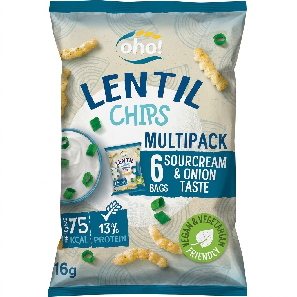Oho! Lentil Chips Sour Cream & Onion 96g