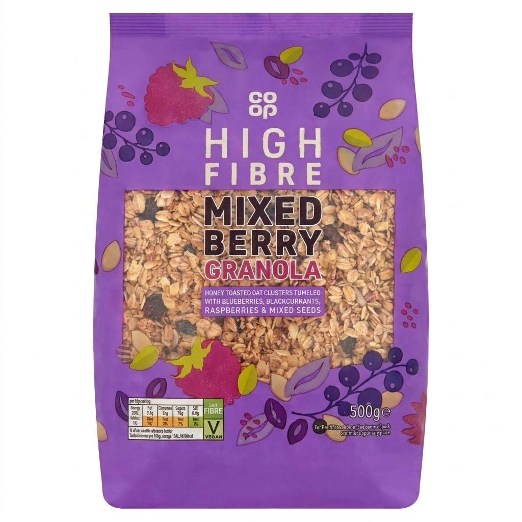 Co-Op High Fibre Mixed Berry Granola 500g