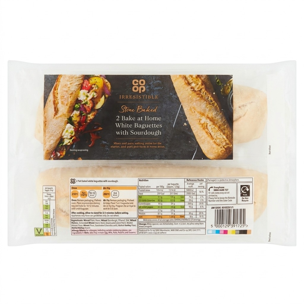 Co-op Irresistible White Baguettes with Sourdough 250g