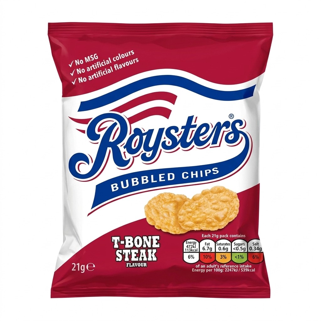 Roysters Bubbled Chips T-Bone Steak 21g