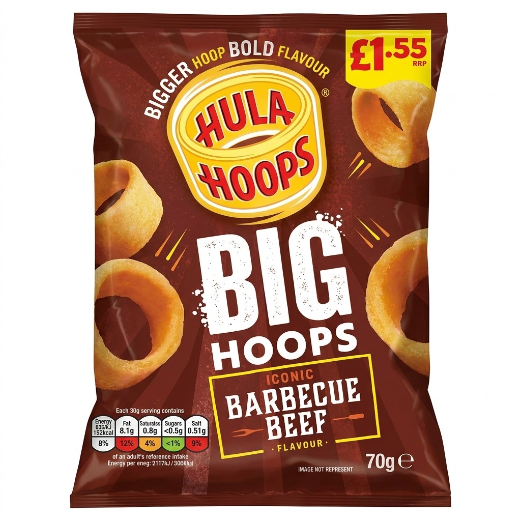 Hula Hoops Big Hoops Barbecue Beef 70g