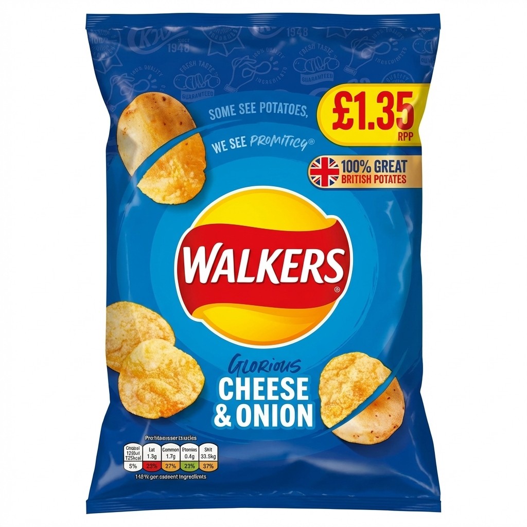 Walkers Cheese & Onion Crisps 72g