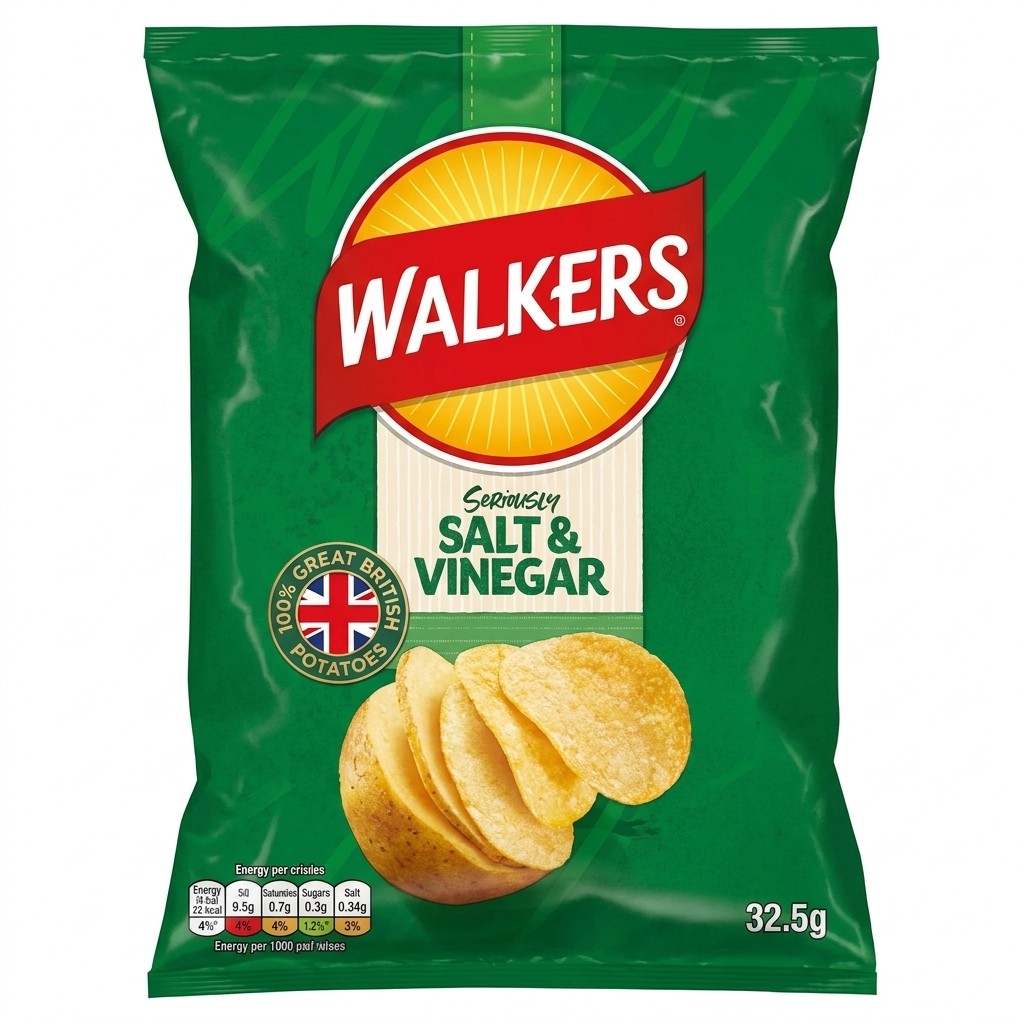 Walkers Seriously Salt & Vinegar Crisps 32.5g