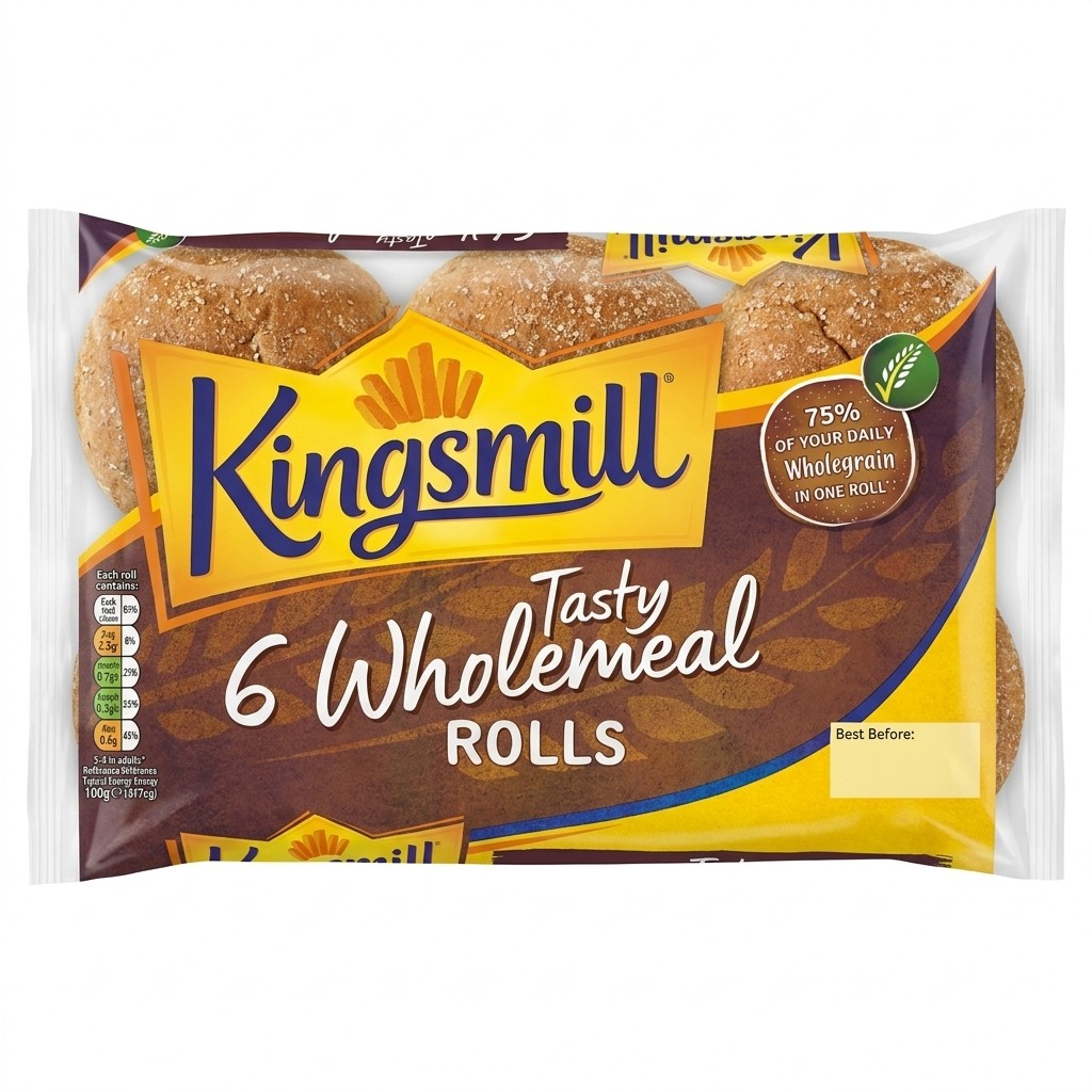 Kingsmill Tasty Wholemeal Rolls 6pcs