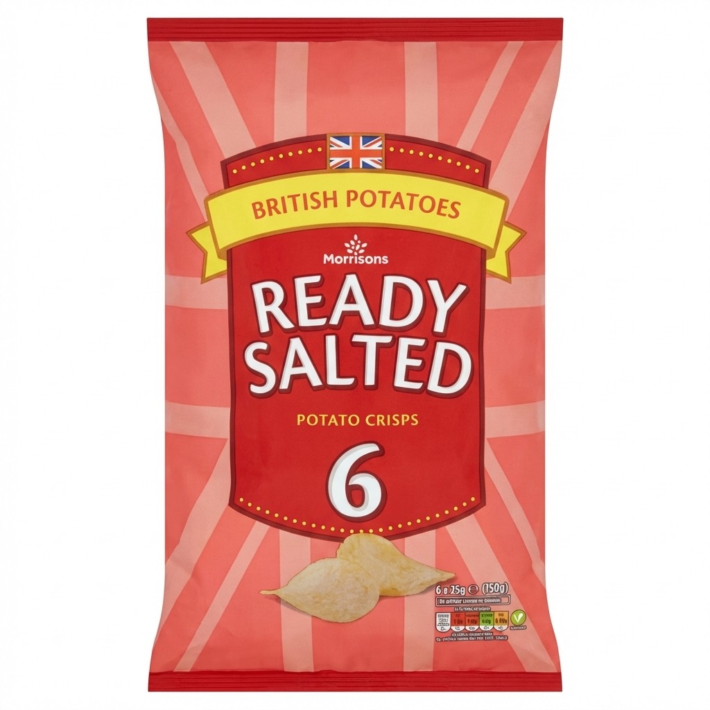 Morrisons Ready Salted Potato Crisps 6x25g