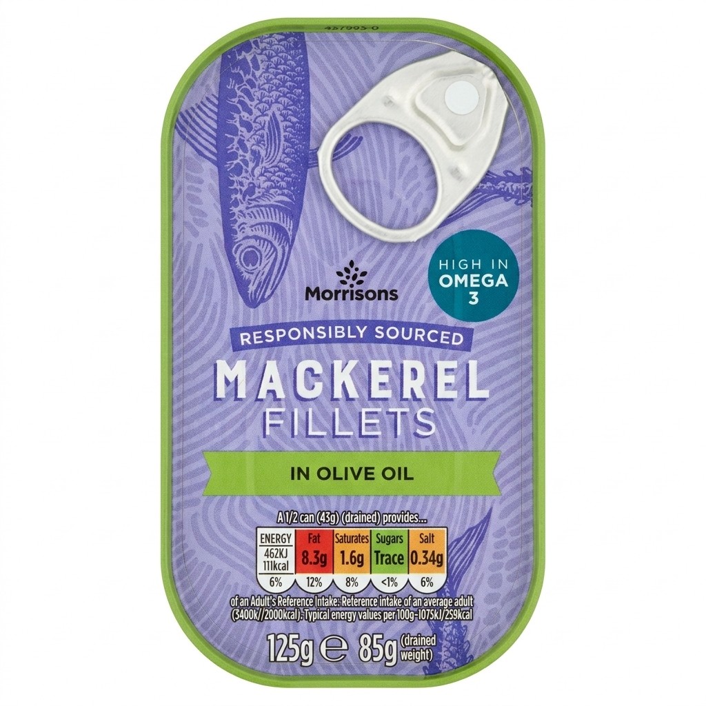 Morrisons Mackerel Fillets in Olive Oil 125g