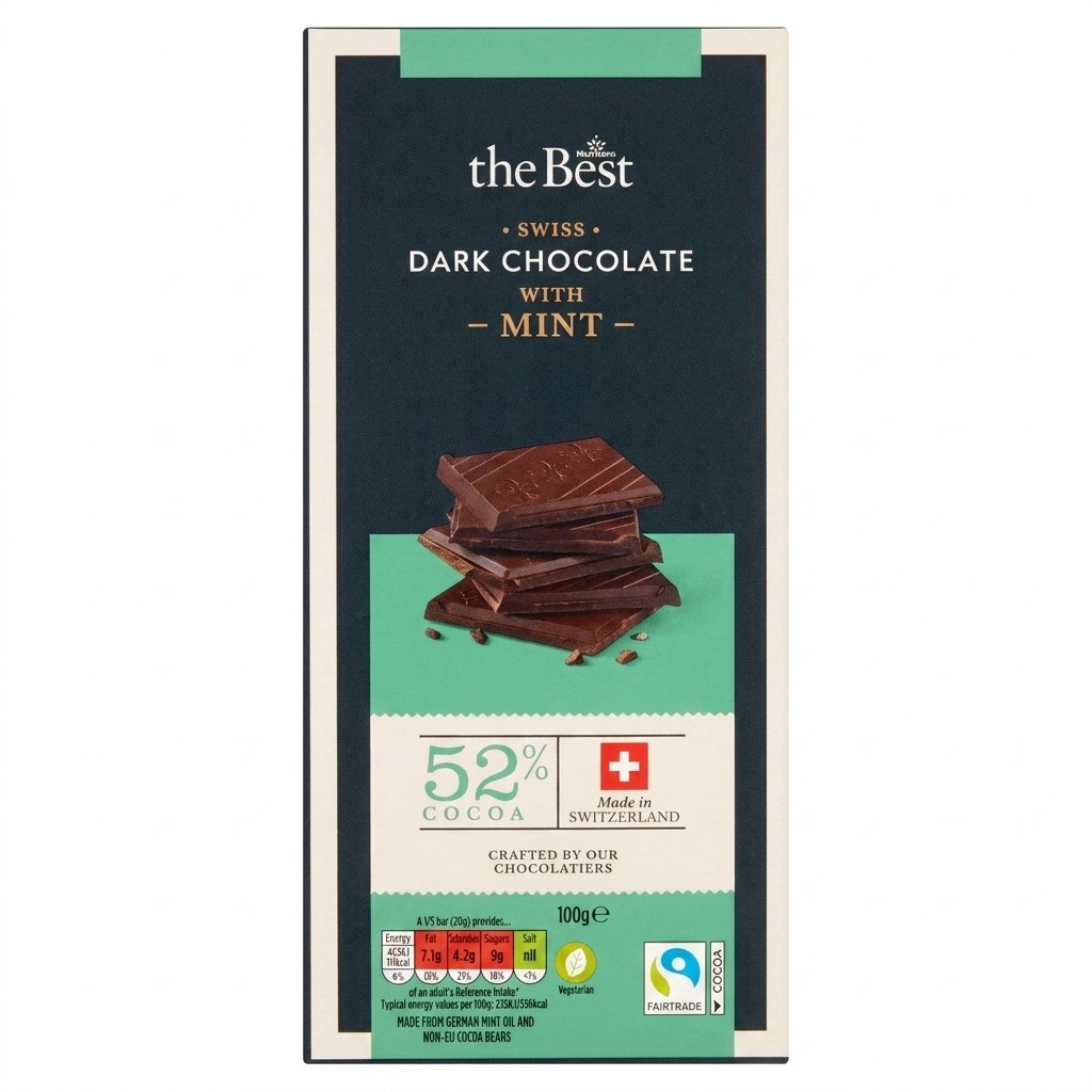 Morrisons The Best Swiss Dark Chocolate with Mint 100g