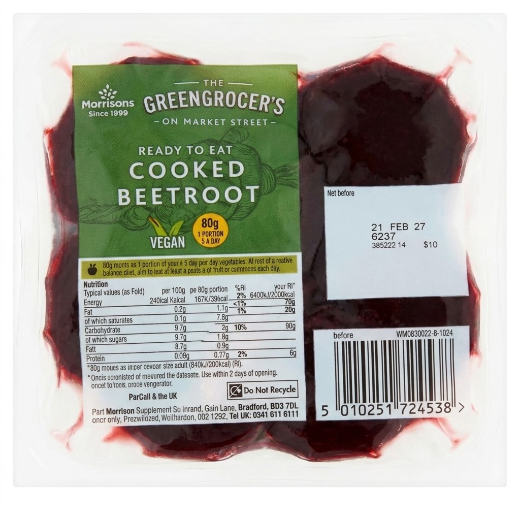 Morrisons Greengrocer's Cooked Beetroot 80g