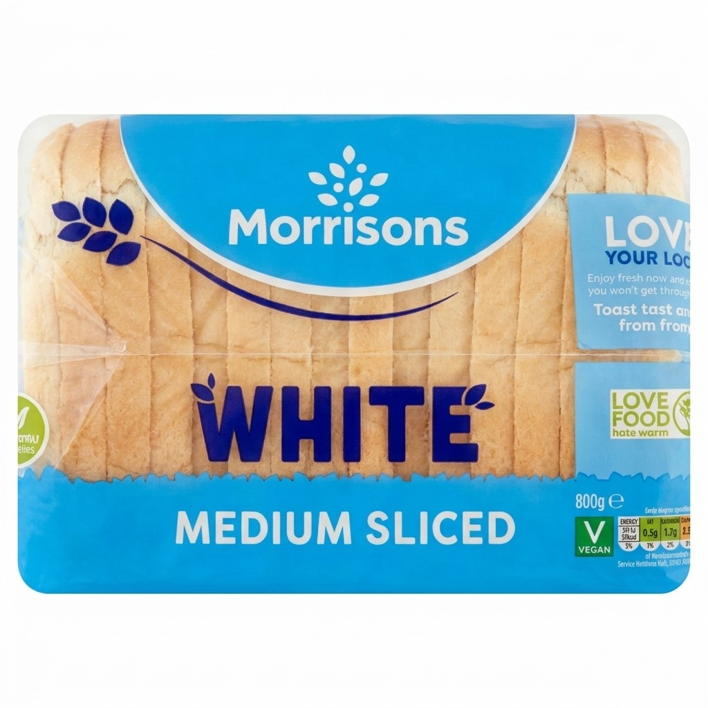 Morrisons White Medium Sliced Bread 800g